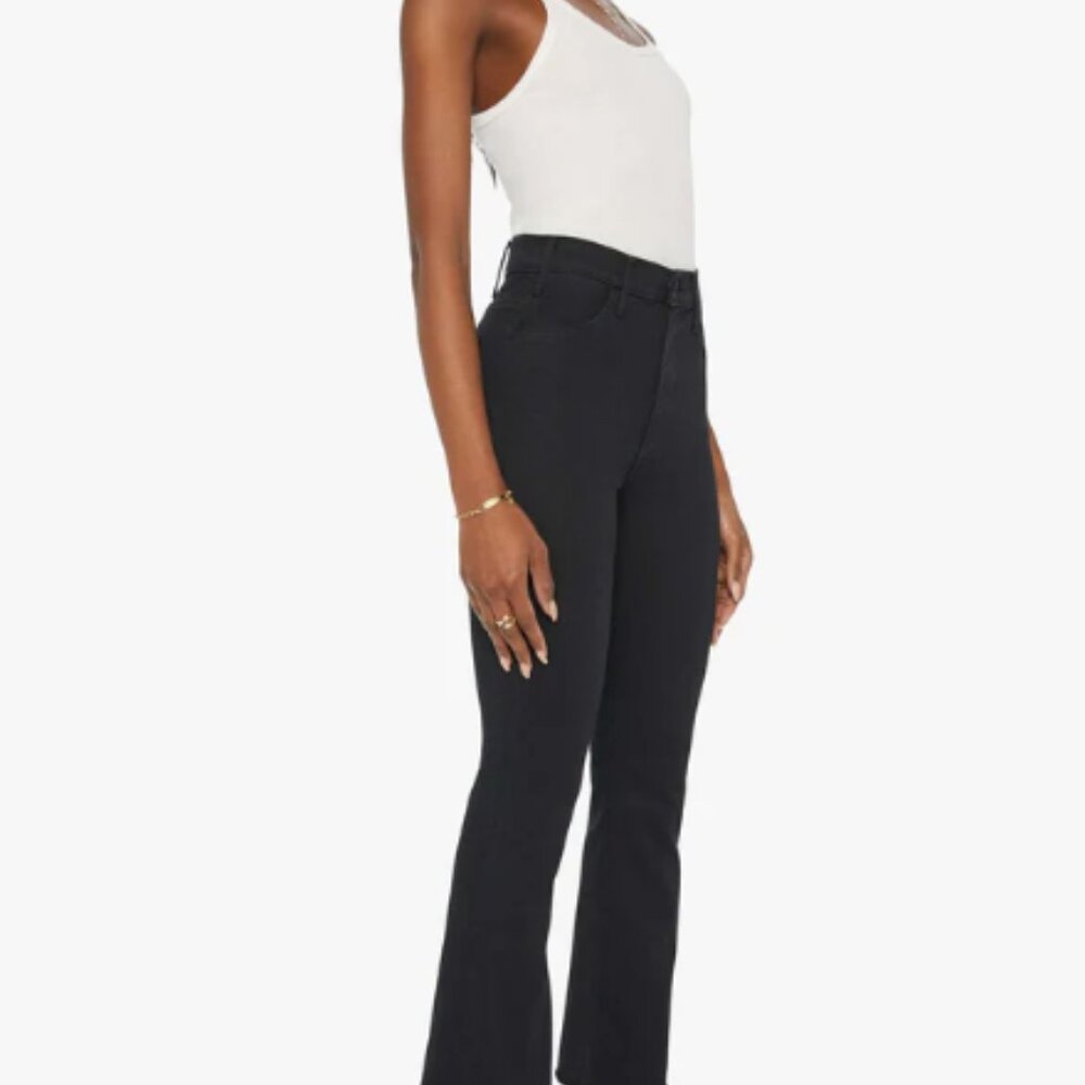 The Hustler Ankle Fray Black Jeans -- MOTHER JEANS
